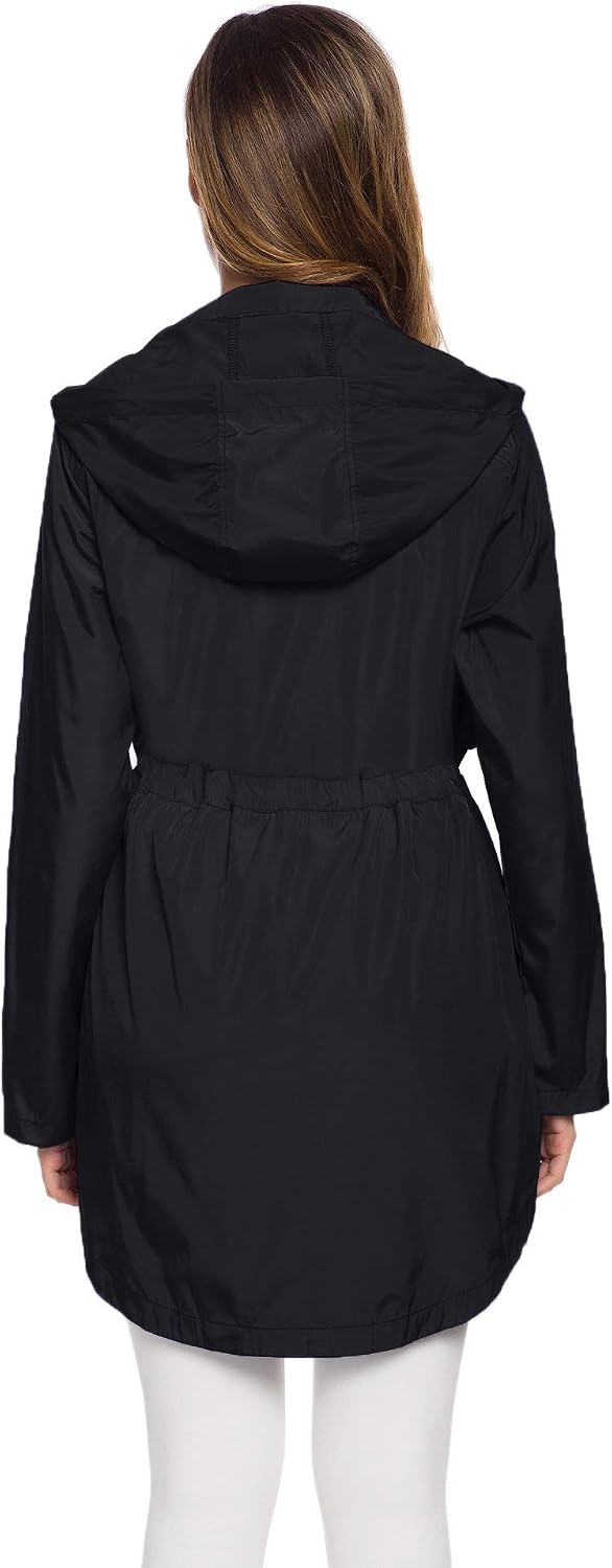 Long Raincoat with Hood Lightweight Waterproof Rain Jacket image 3