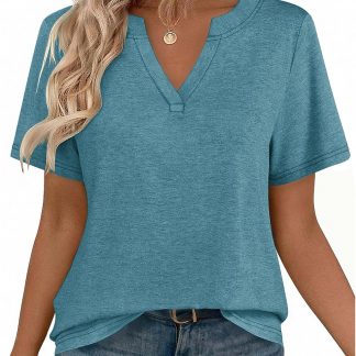 Zeagoo Tops Short Sleeve V Neck Tee Shirts Cute Dressy image 1
