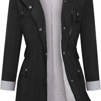 Rain Jacket Women Windbreaker Striped Climbing Raincoats image 1