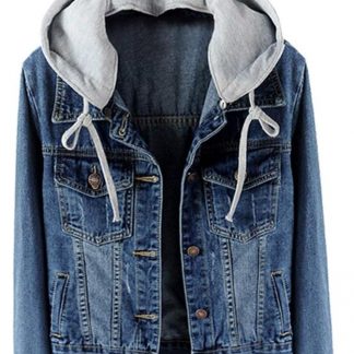 Casual Detachable Hoodie Denim Jacket image 1